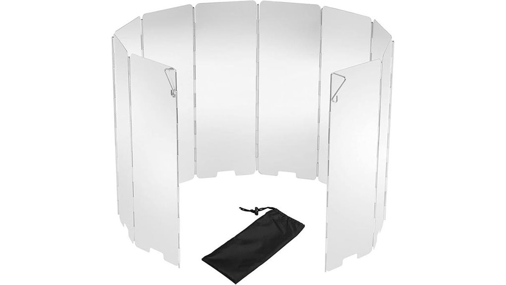 lightweight 10 plate camp windscreen