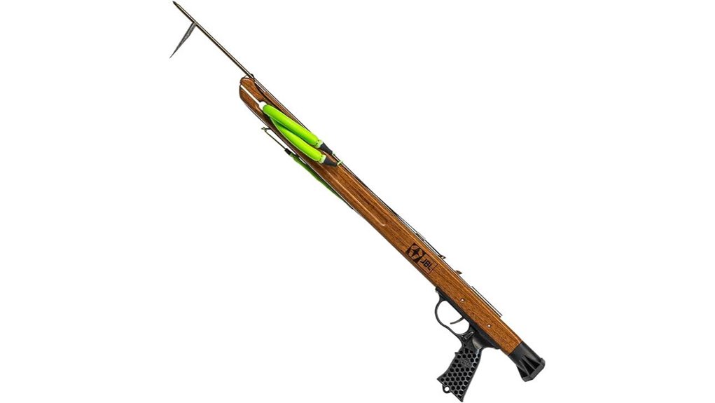 mahogany barrel speargun open