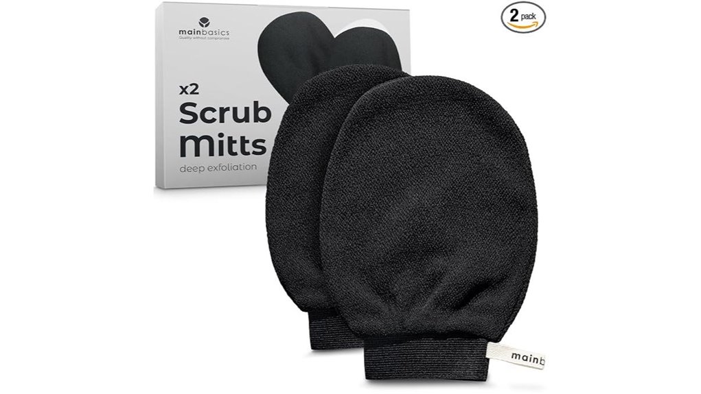 mainbasics dual pack exfoliating gloves
