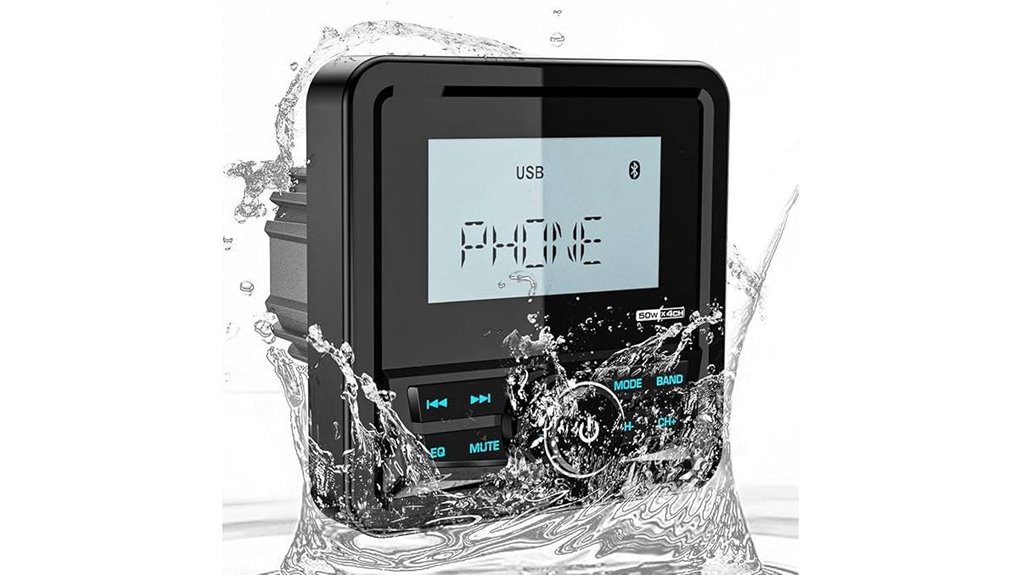 marine bluetooth stereo lcd