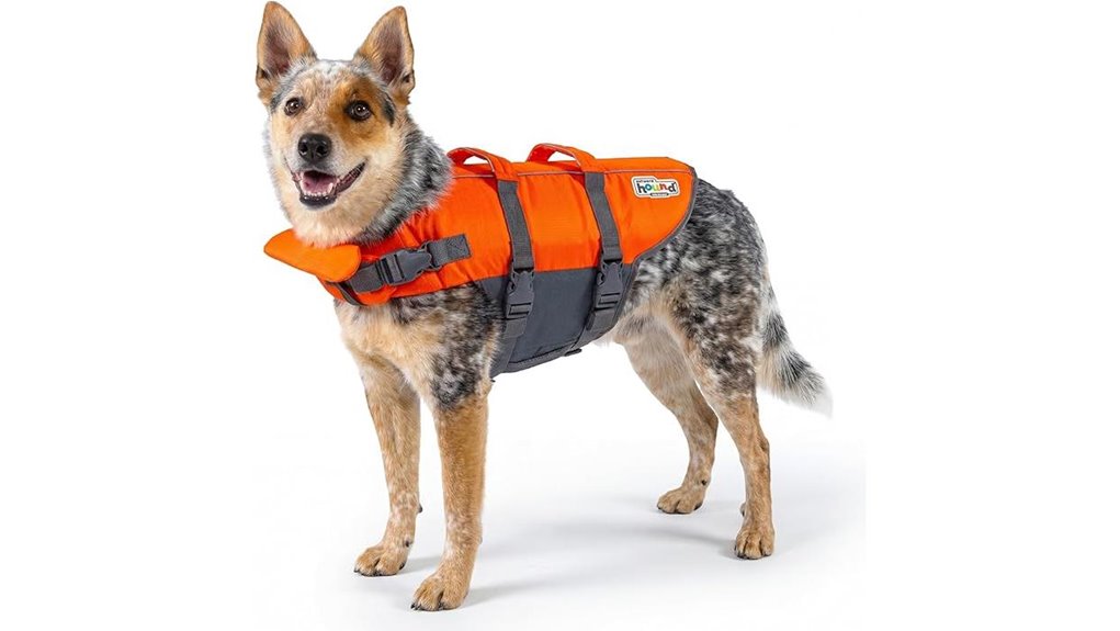 medium orange life jacket