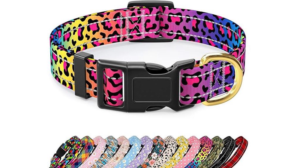 medium reflective leopard collar