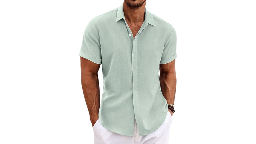 men s linen short sleeve shirt