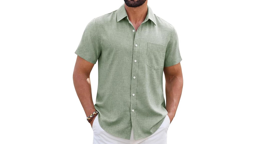 men s linen shortsleeve shirt