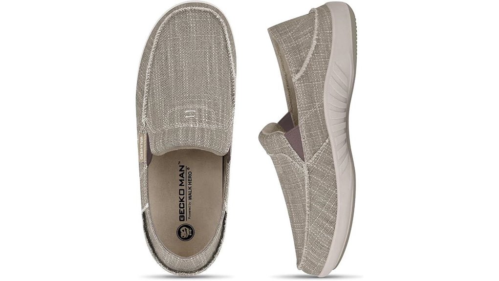 mens canvas arch support loafers