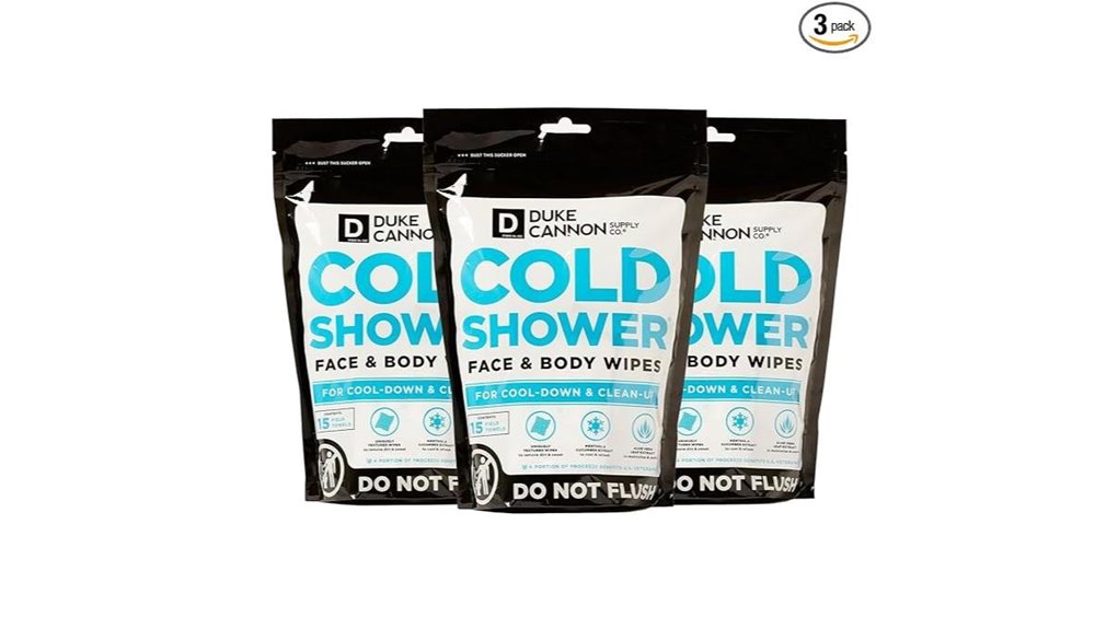 menthol cold shower wipes