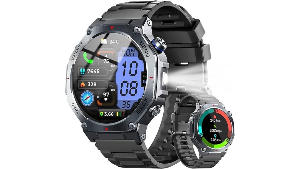 military dual band gps smartwatch