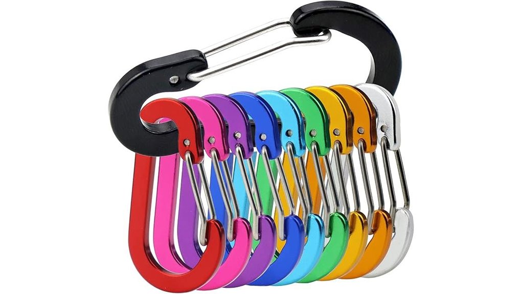 mini aluminum d shape carabiner