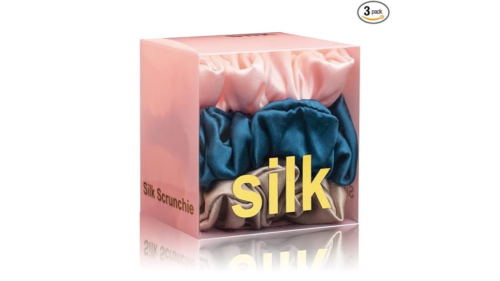 mulberry silk scrunchie trio