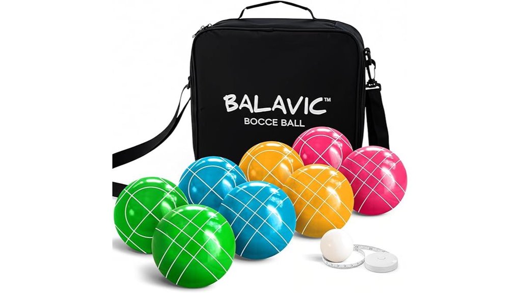 multicolor bocce ball set