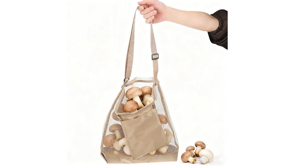 mushroom foraging mesh pouch