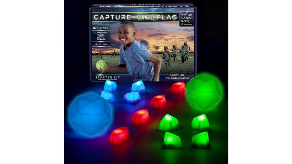 nighttime glowing flag capture