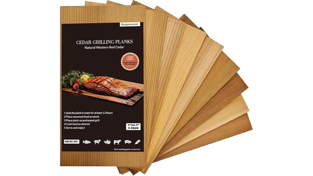 nine cedar grilling planks