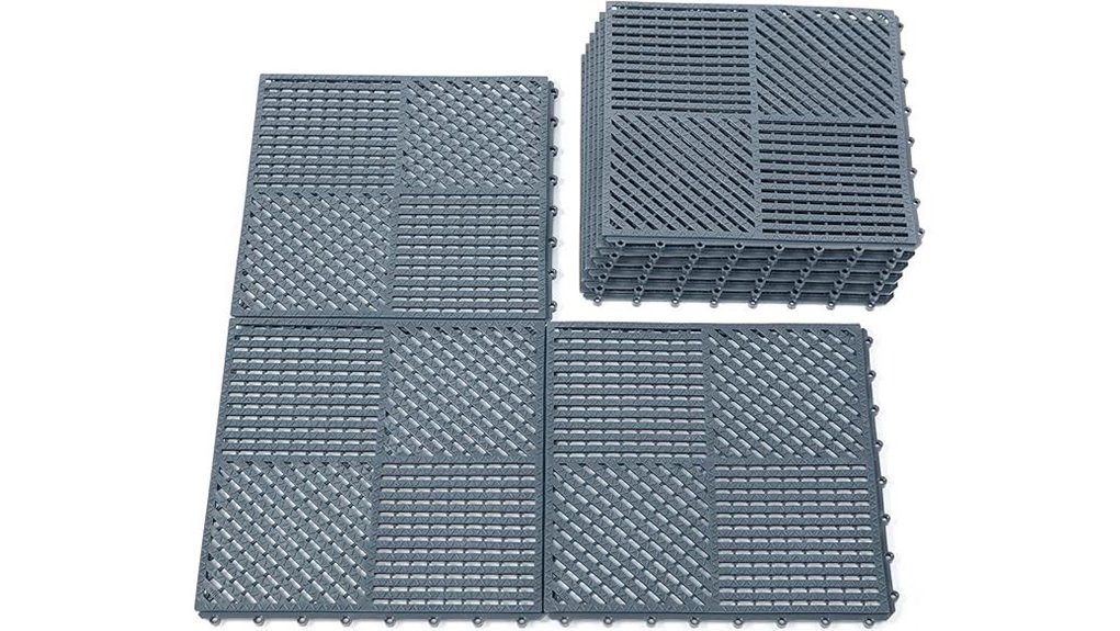 nine dark gray interlocking mats