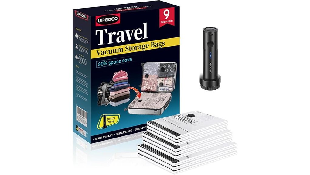 nine pack travel vacuum bags