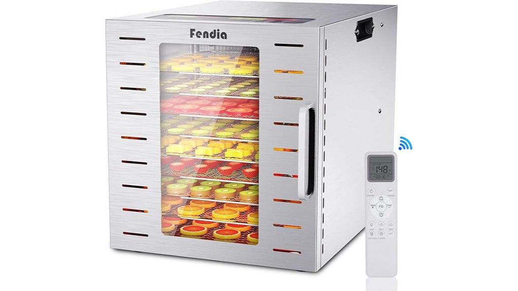 nine stainless trays 800w dehydrator