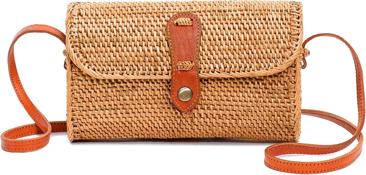 novum rattan boho bag