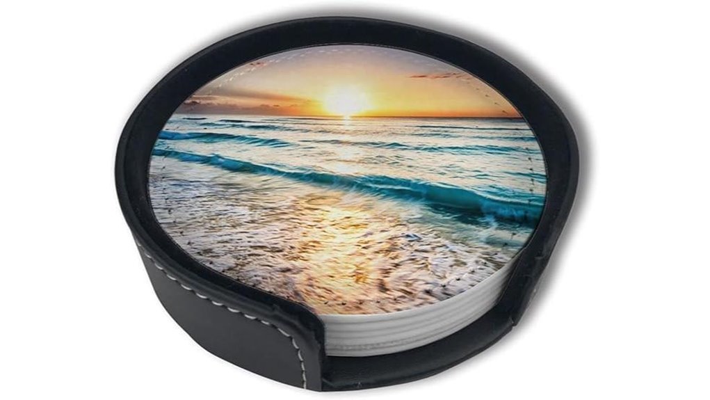 ocean leather coasters set