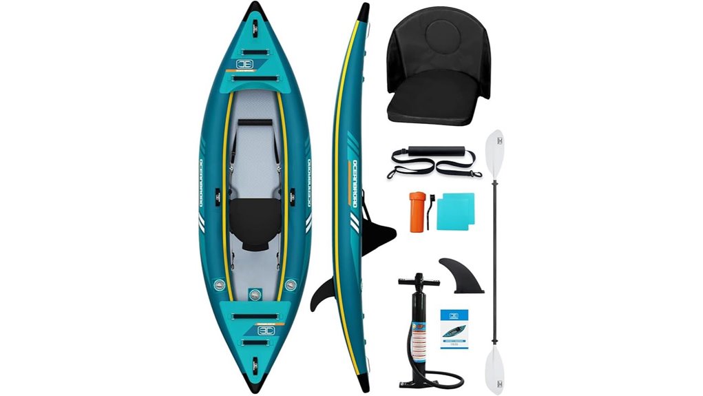 oceanbroad inflatable 1 2 person kayak