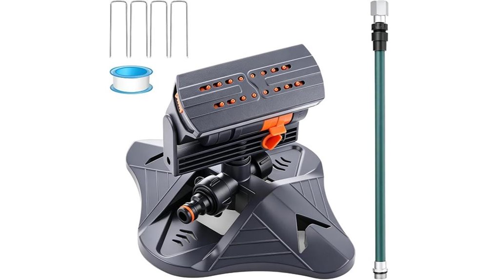 oscillating 16 nozzle aluminum sprinkler