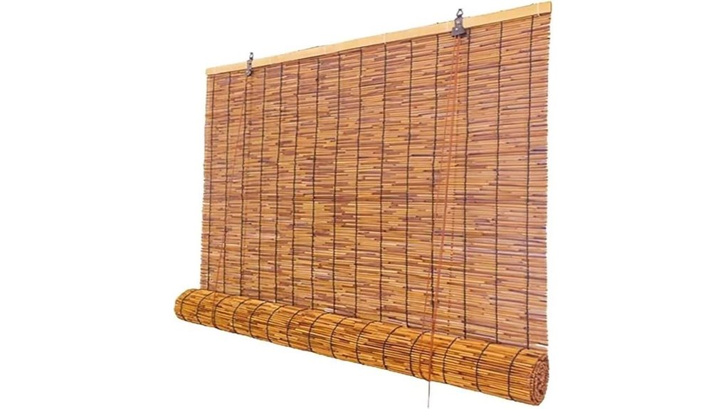 outdoor bamboo roman shade