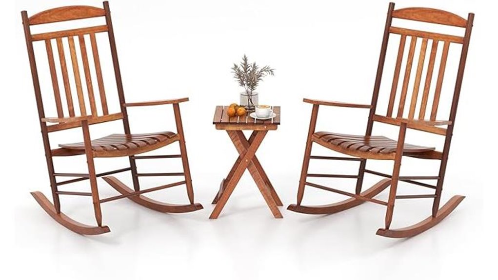 outdoor poplar rocking set