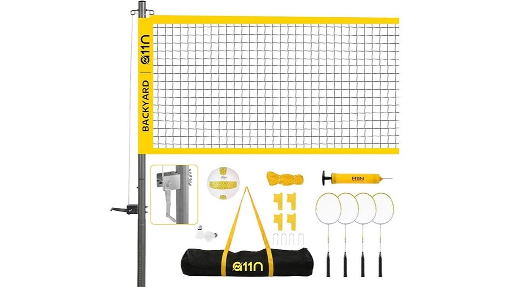 outdoor volleyball badminton set