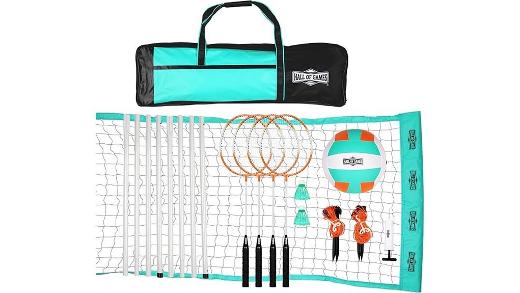 outdoor volleyball badminton set