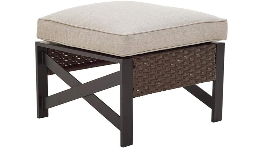 outdoor wicker footstool cushion