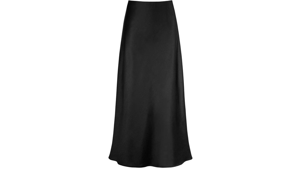 outoshe satin a line skirt