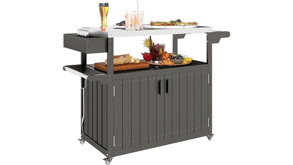 outsunny steel storage cart