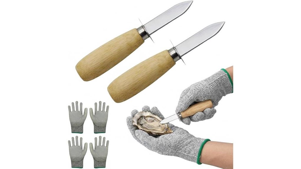 oyster knife and gloves
