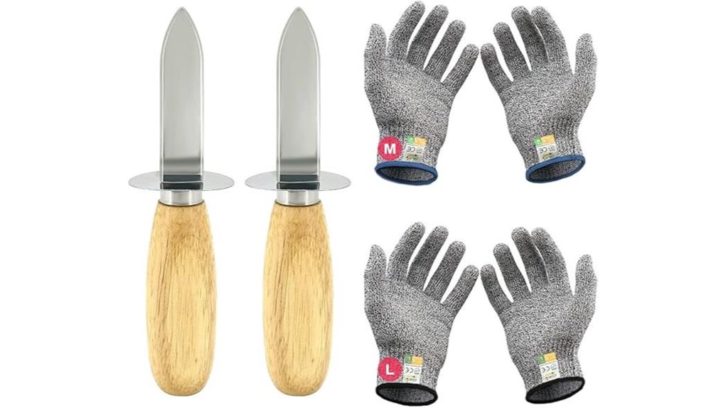 oyster knife set gloves