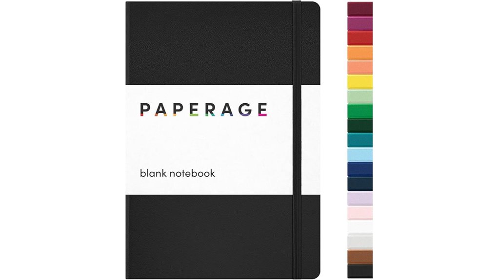 paperage black 160 page notebook