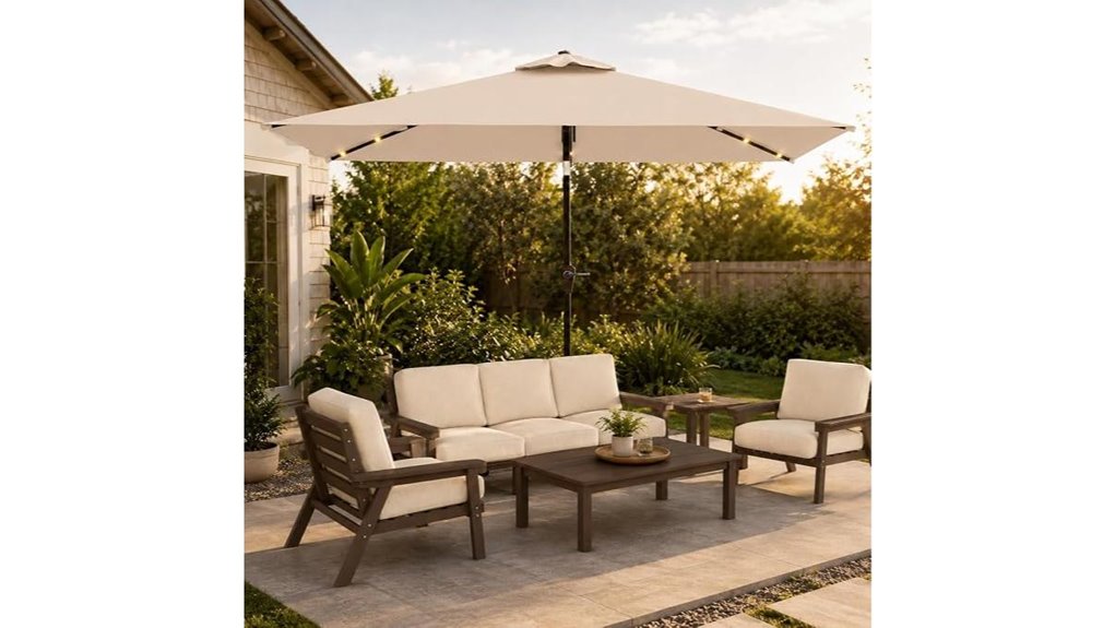 patio 6 5x10ft solar umbrella