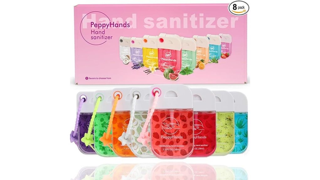 peppyhands 8 pack sanitizer keychain