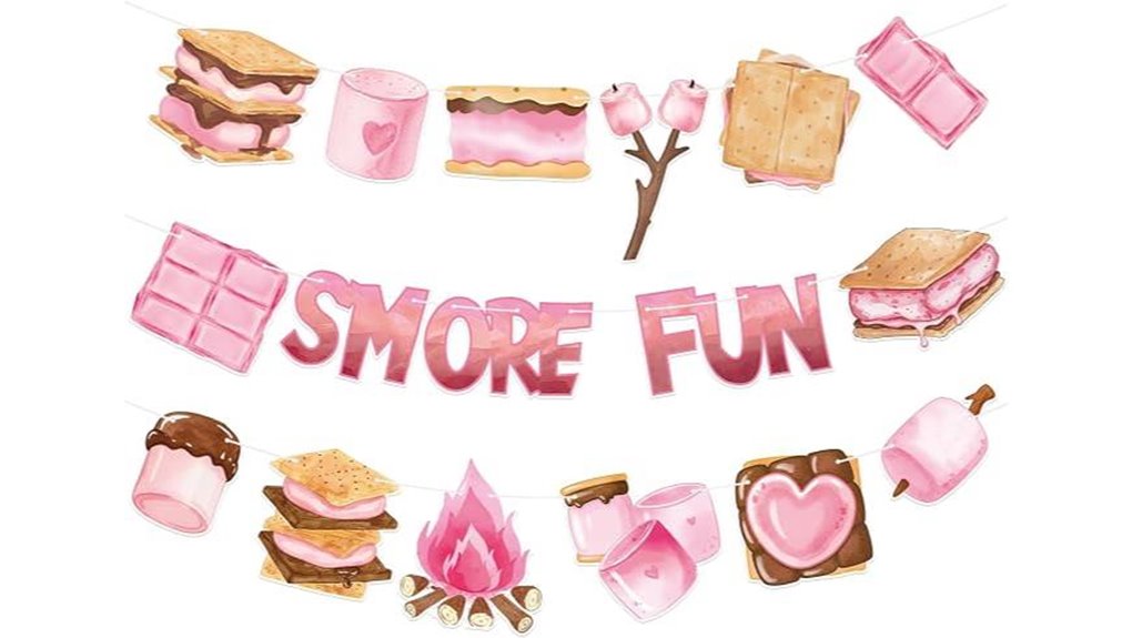 pink s mores banner set