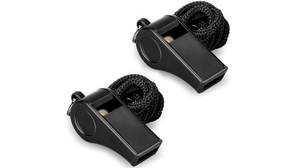 plastic sports whistles lanyard