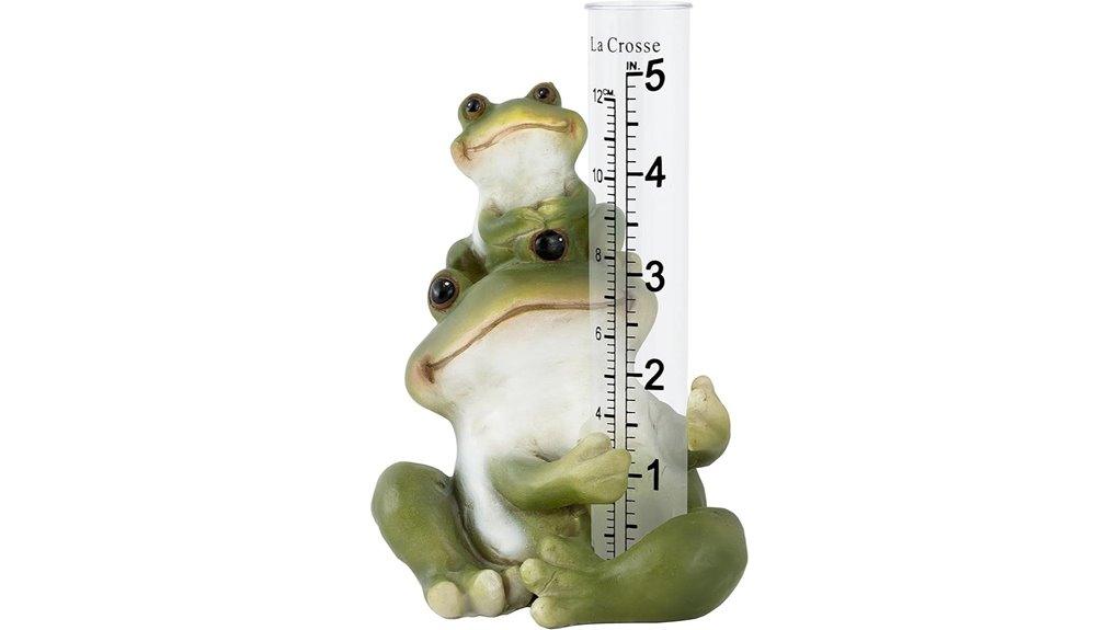 polyresin frog rain gauge