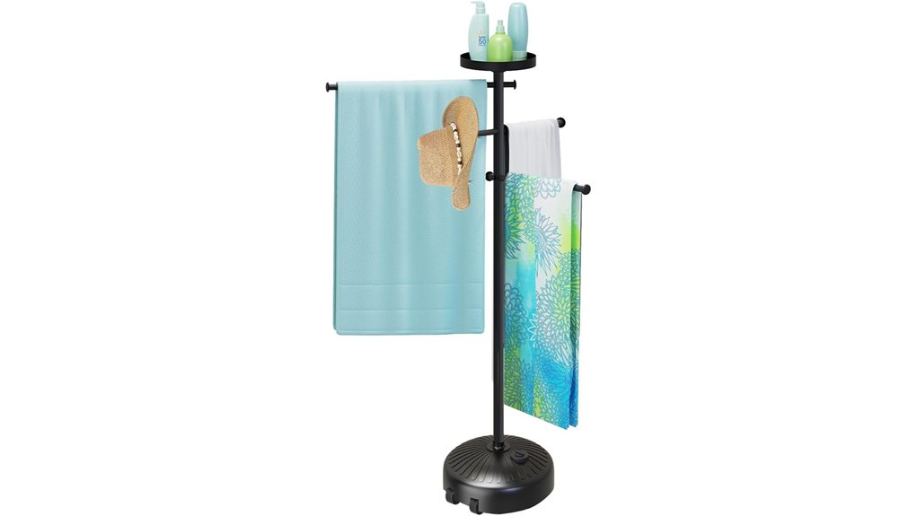 pool towel rack tray