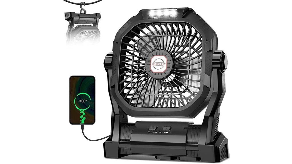 portable 20000mah 4 speed fan