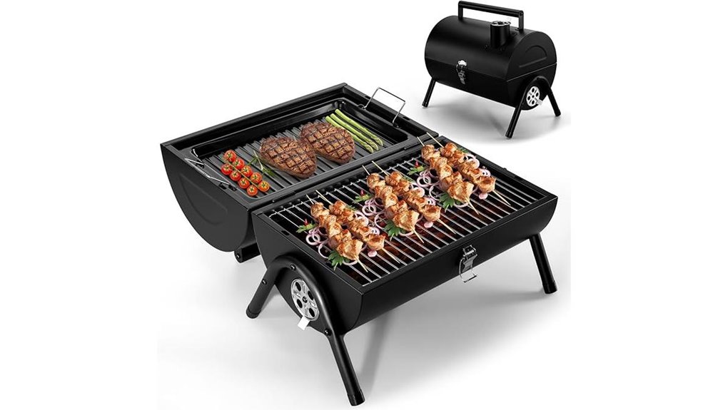 portable 2 in 1 charcoal grill