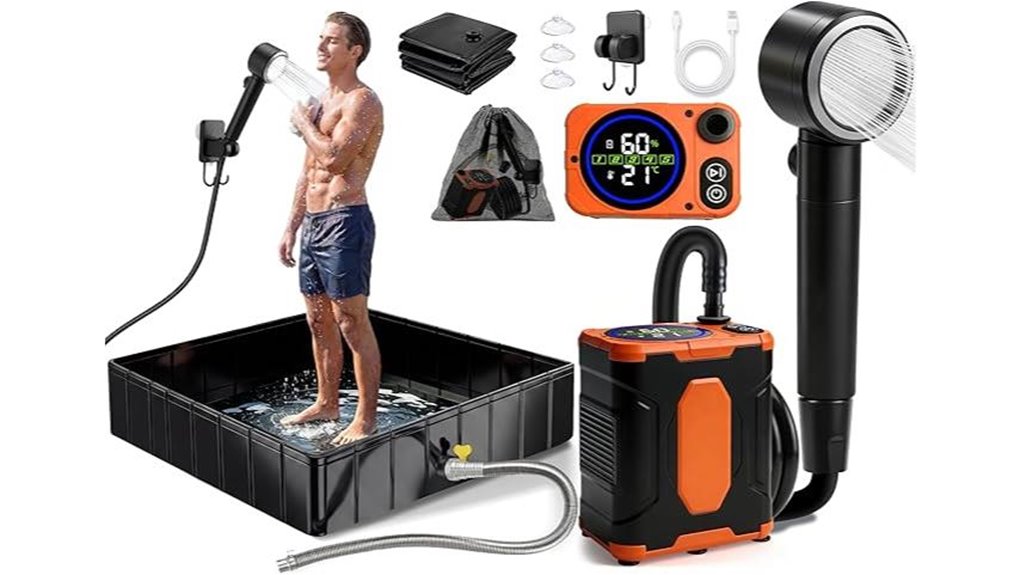 portable 6000mah heated shower