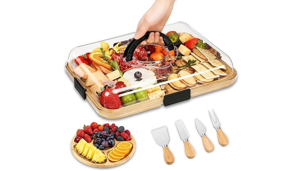 portable bamboo charcuterie set