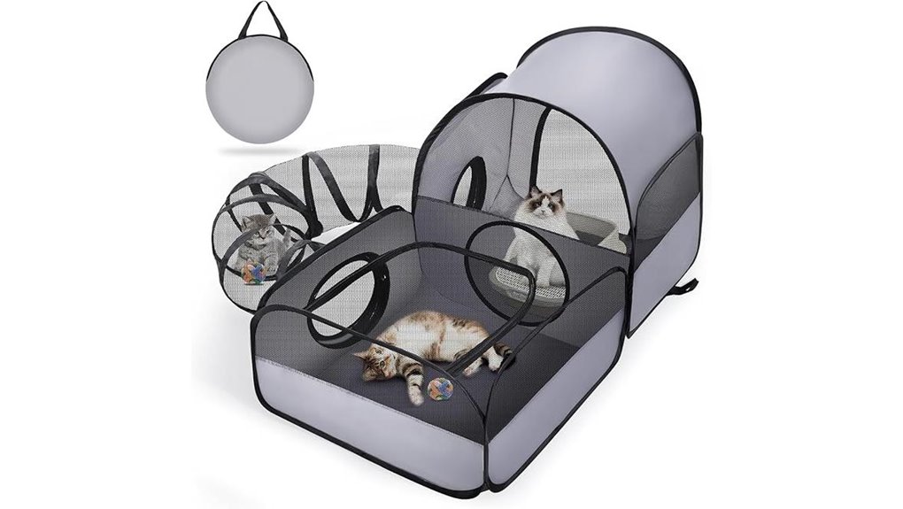 portable cat playpen tunnel mesh