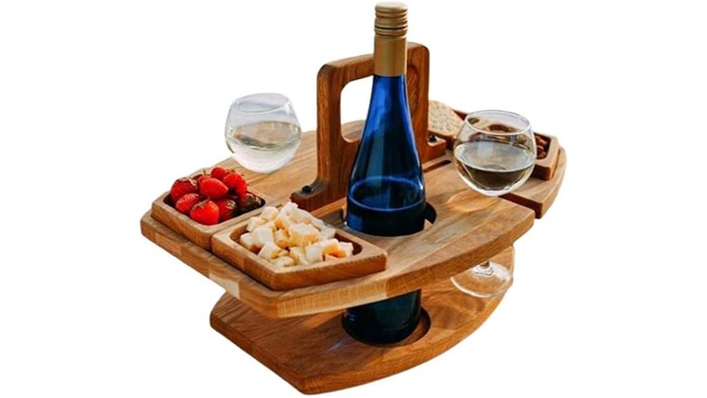 portable cheese board wineholder