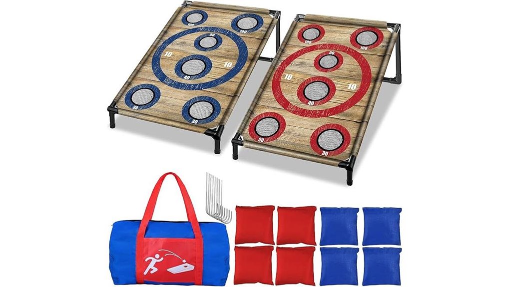 portable cornhole eight bag set
