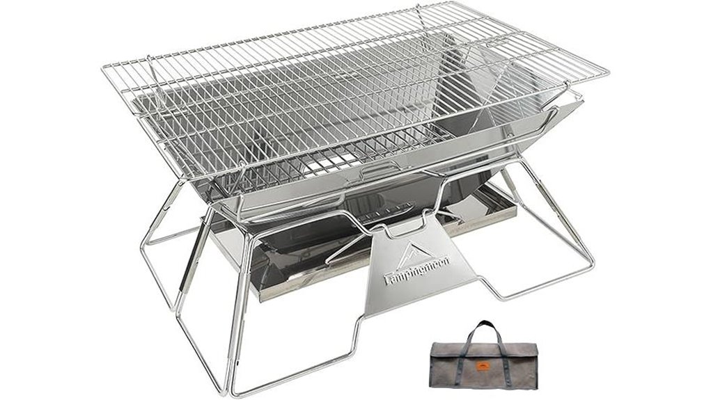 portable foldable fire grill