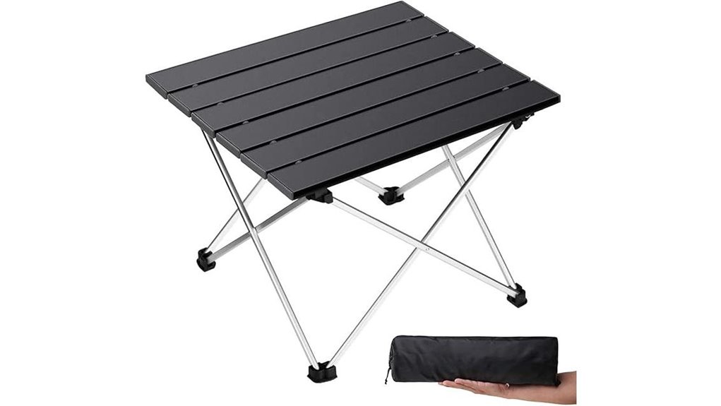portable folding aluminum table