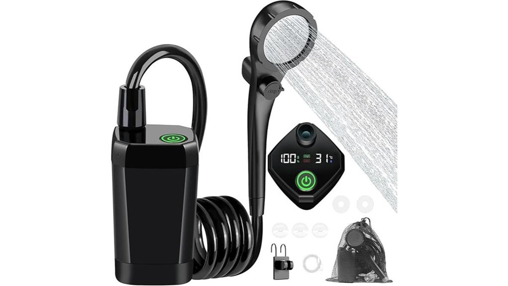 portable led camping shower